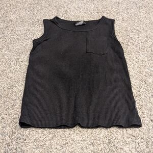 Little Bipsy Black Ribbed Tank Top